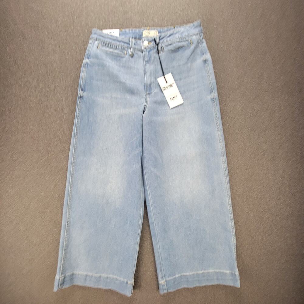 Oat New York 8 29 Blue High Rise Wide Leg Crop Jeans Pants